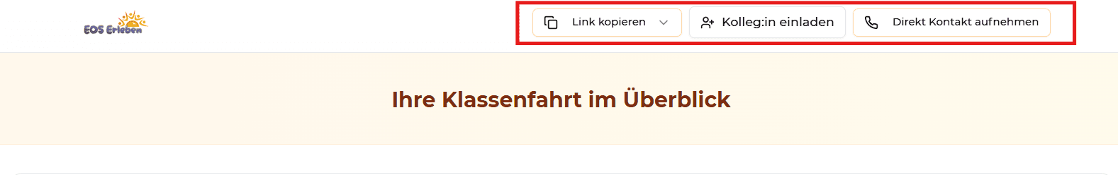 Dashboard Schnell-Aktionen